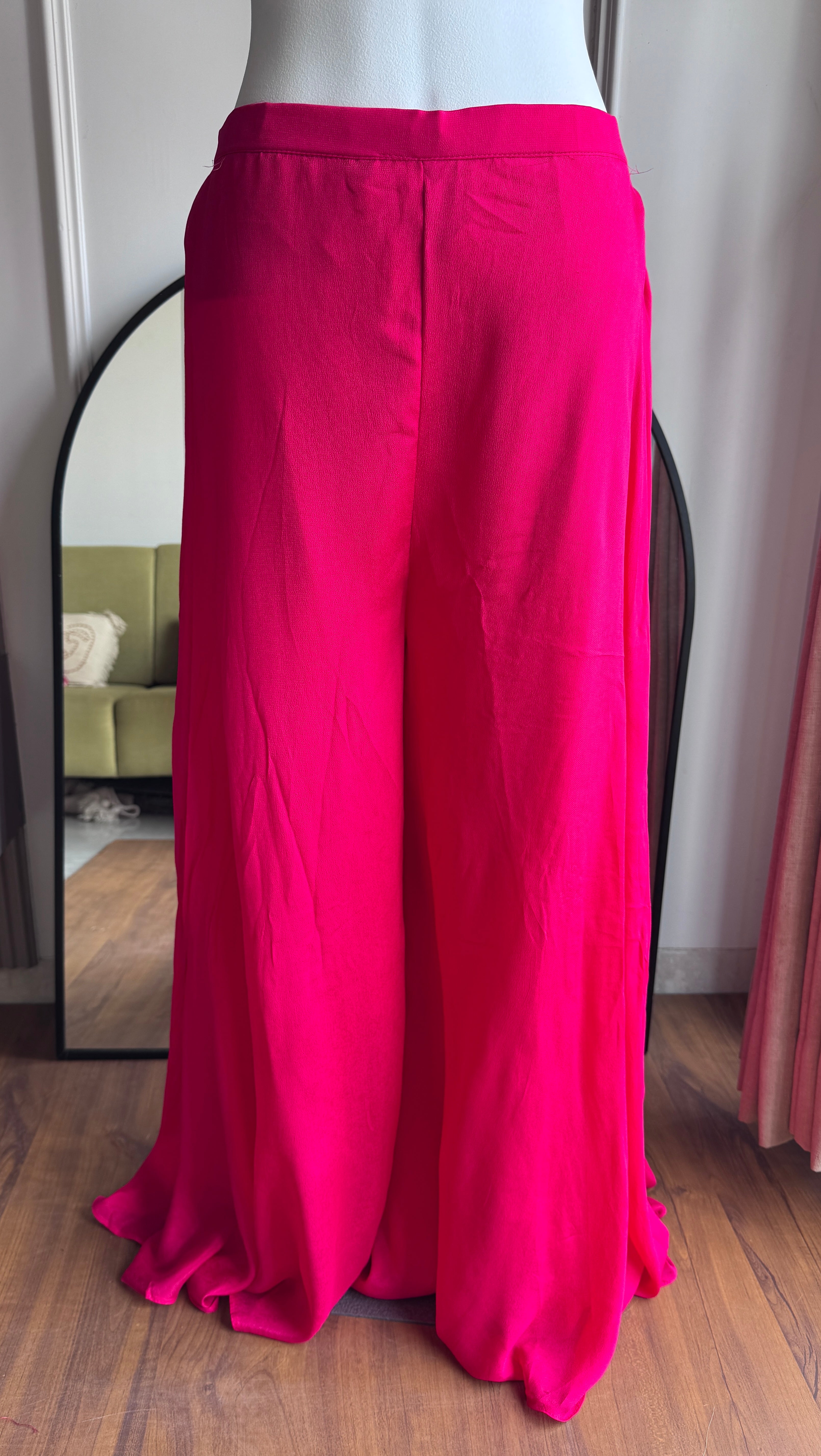Tanisha Short Kurta Handwork Plazzo - Pink