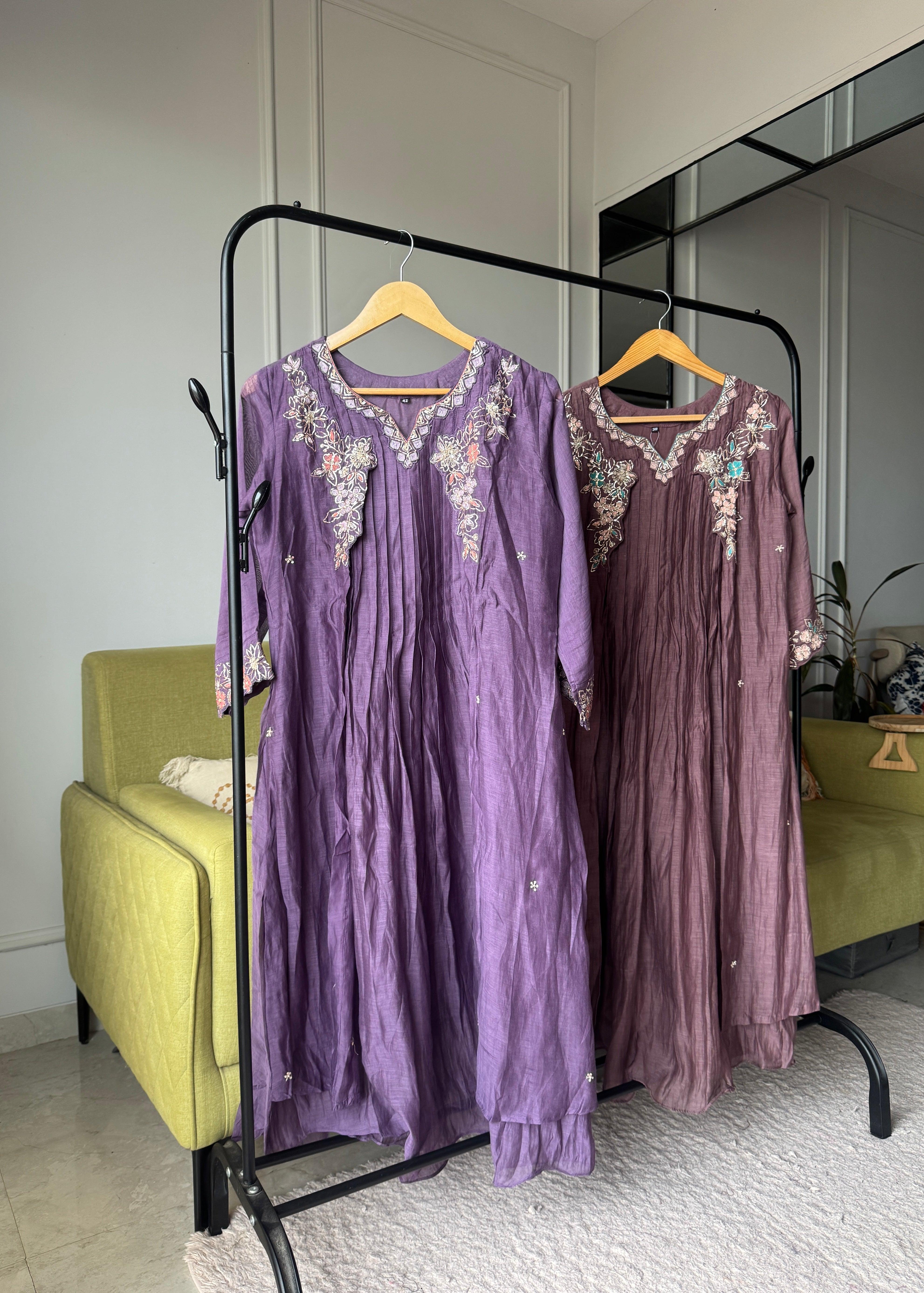 Girija Mul Chanderi Anarkali Kurti With Pants