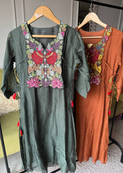 Alia Mul Chanderi Embroided Dress