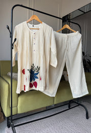 Sudha Embroided Khadi Cotton Coord Set