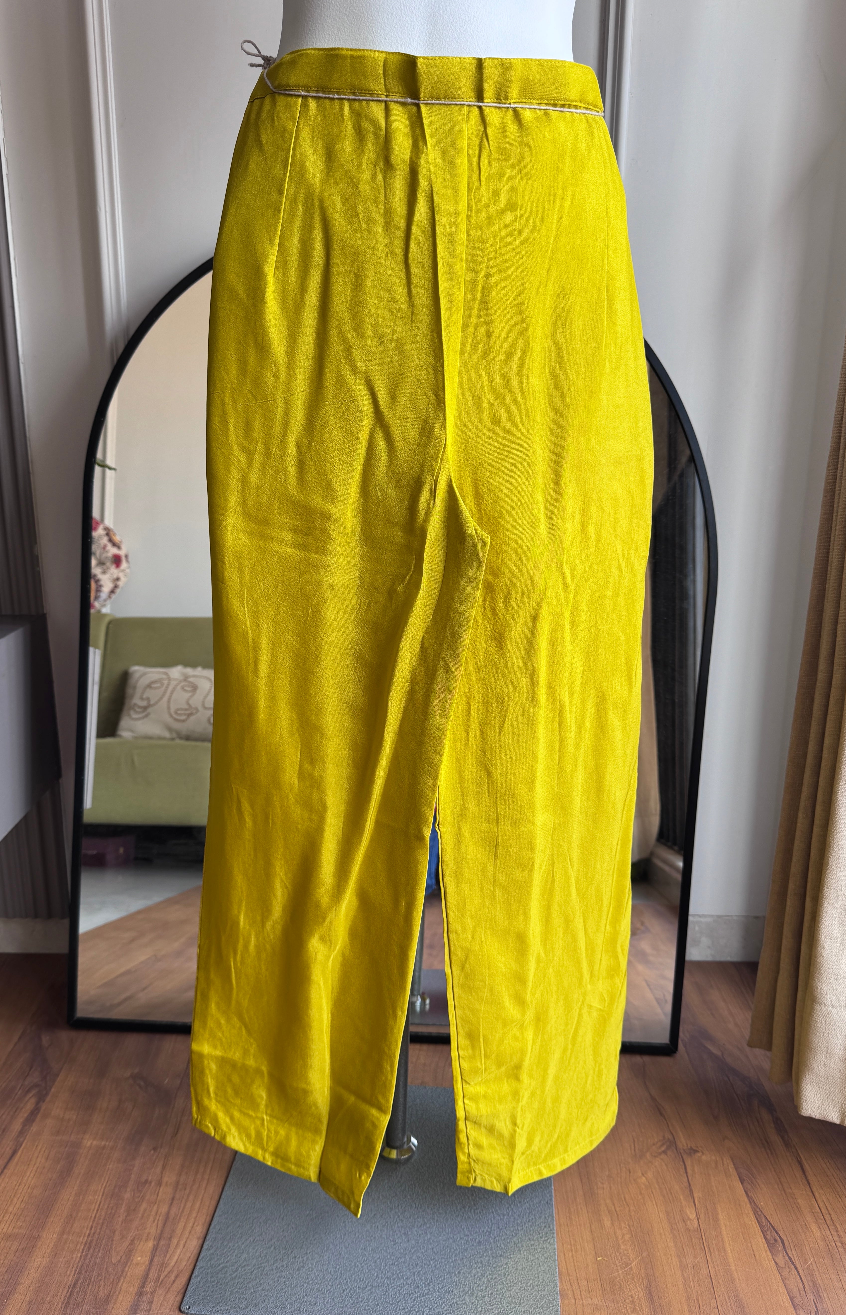 Grishma Embroided Dress- Lemon Yellow