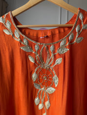 Mehek hand work golden gotta plazzo dress