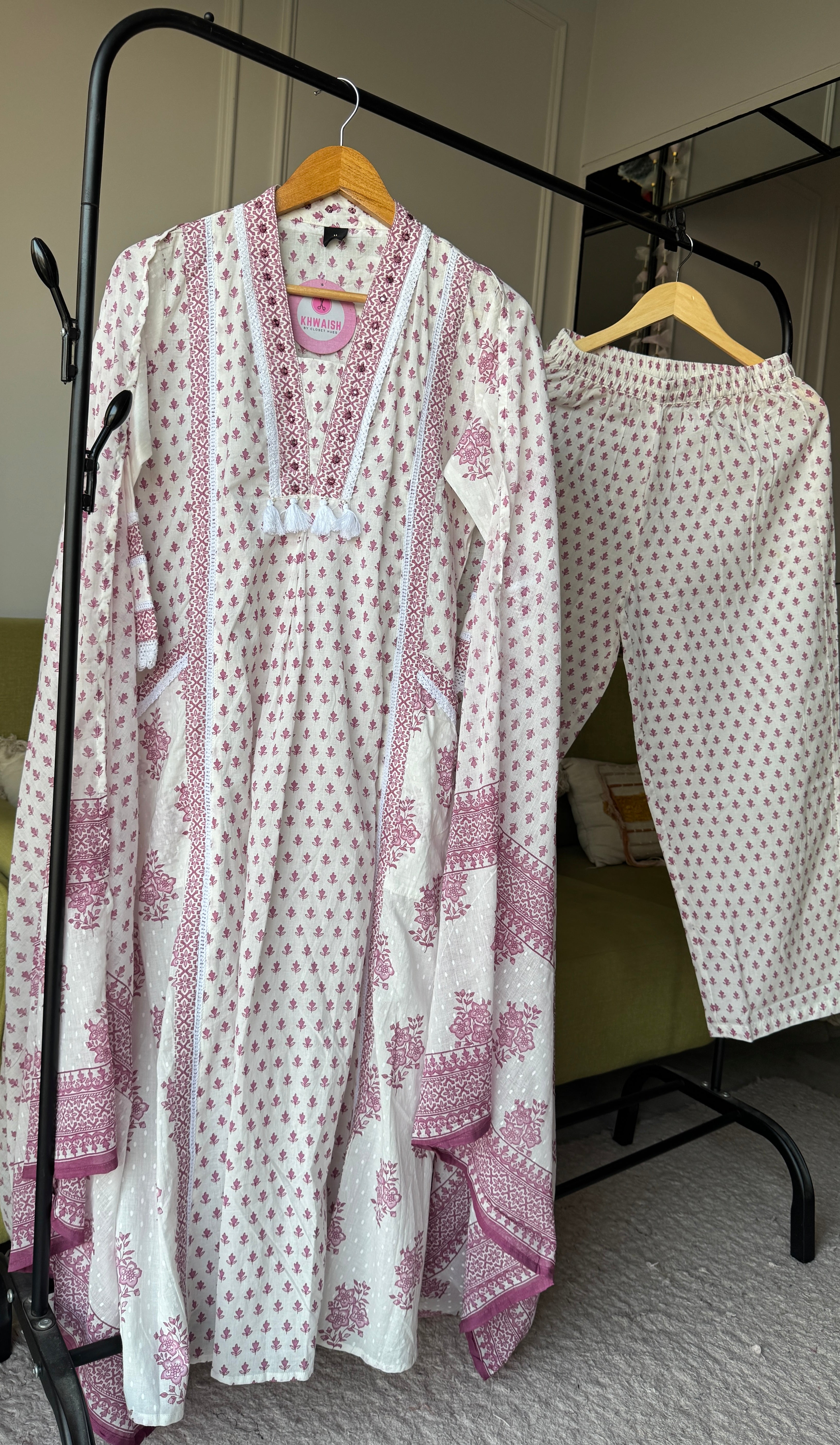 Pihu Bell Sleeves Print Cotton Dress