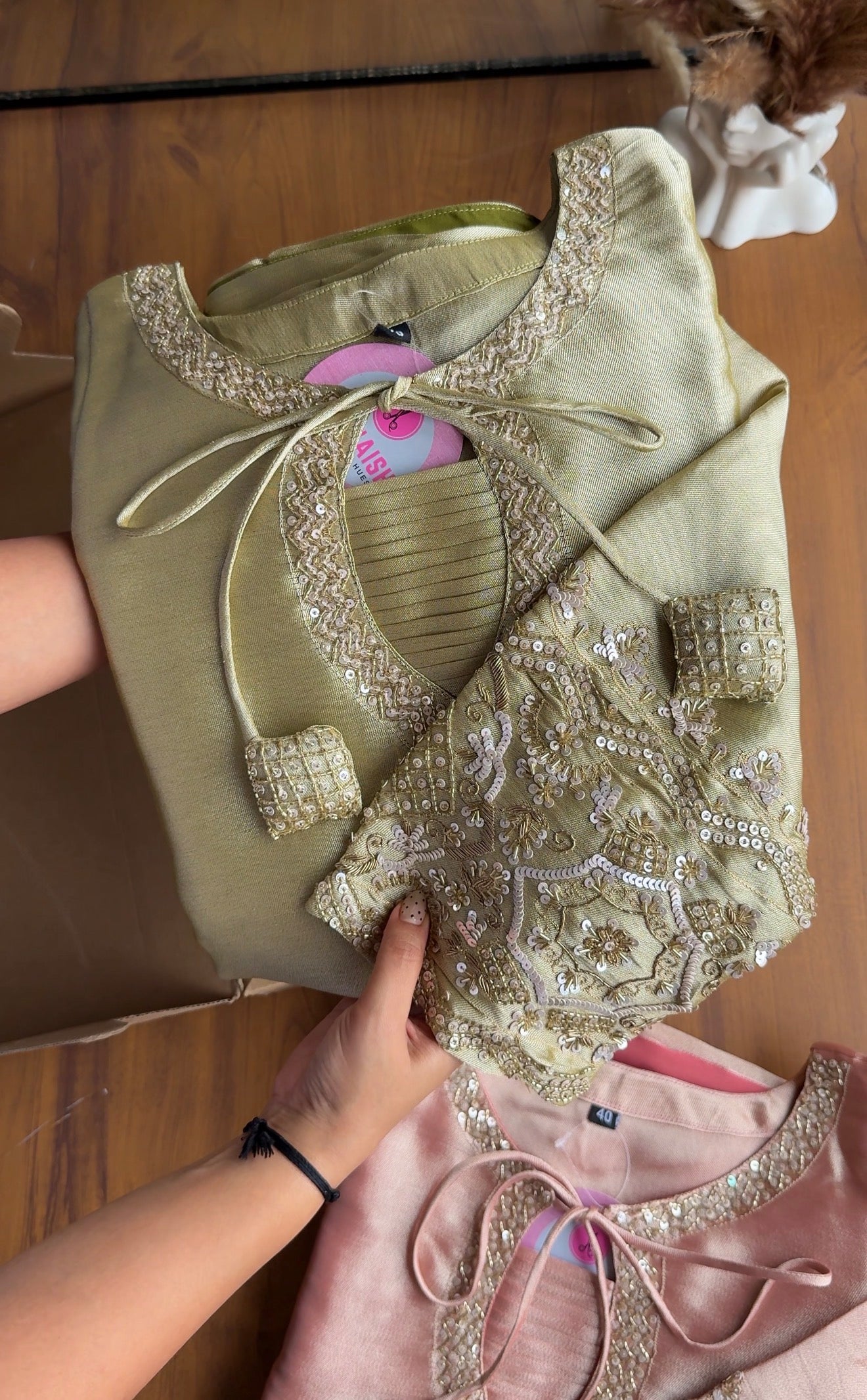 Sneha Handzardosi Work Dress- Mint Green