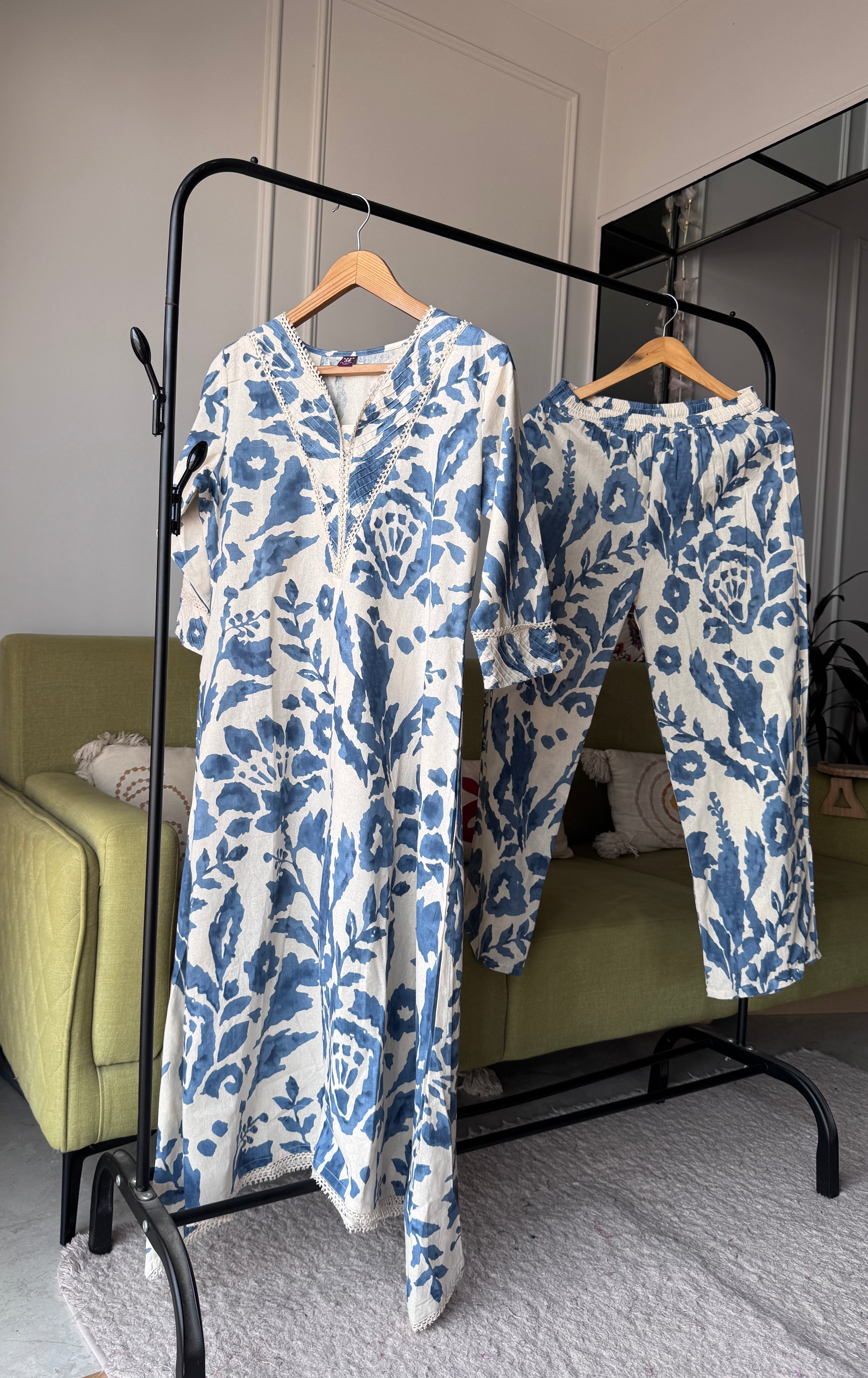 Mahi Cotton Flex Coord Set - Blue