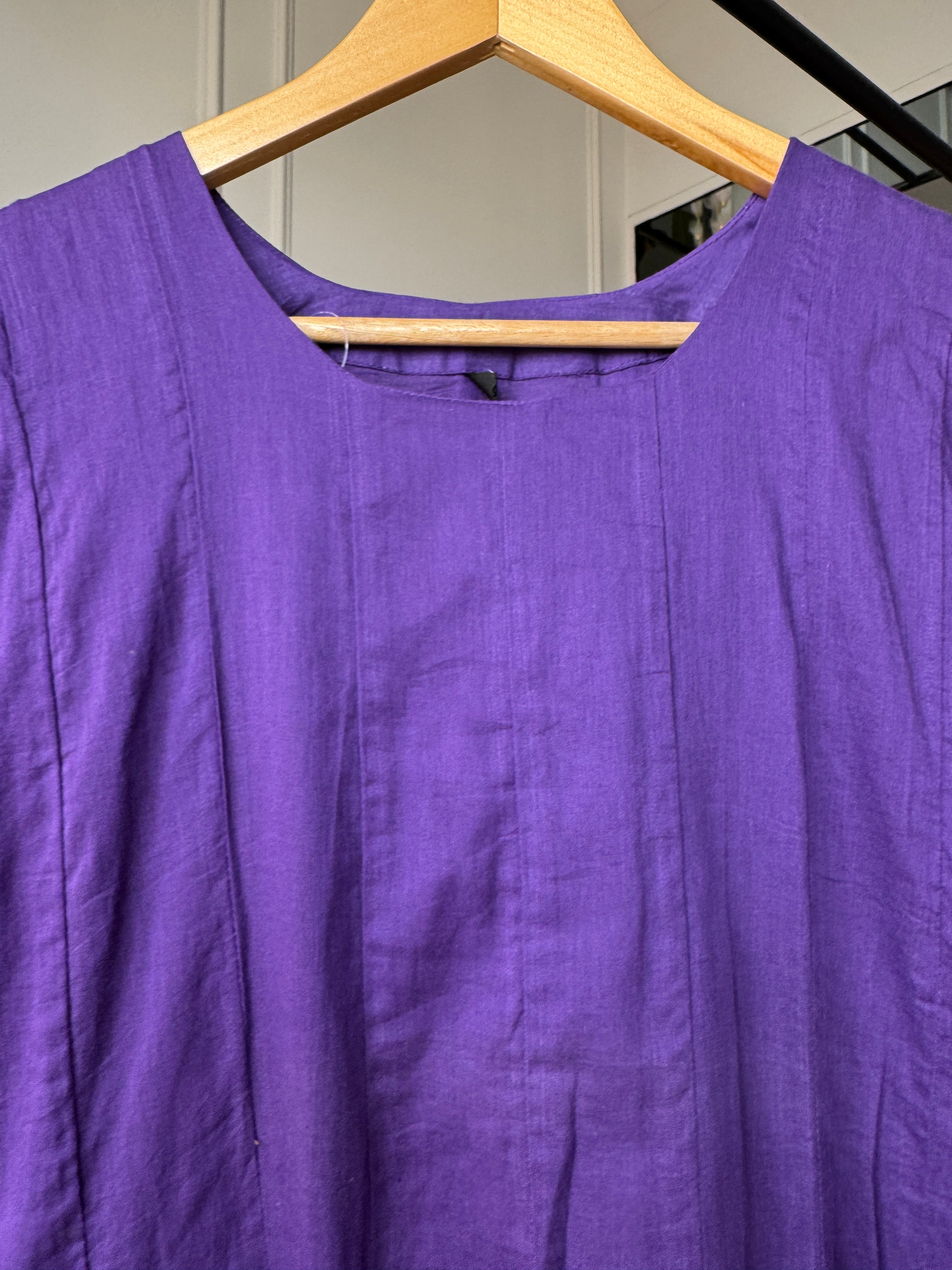 Sakhi Handwork Cotton Dress- Purple