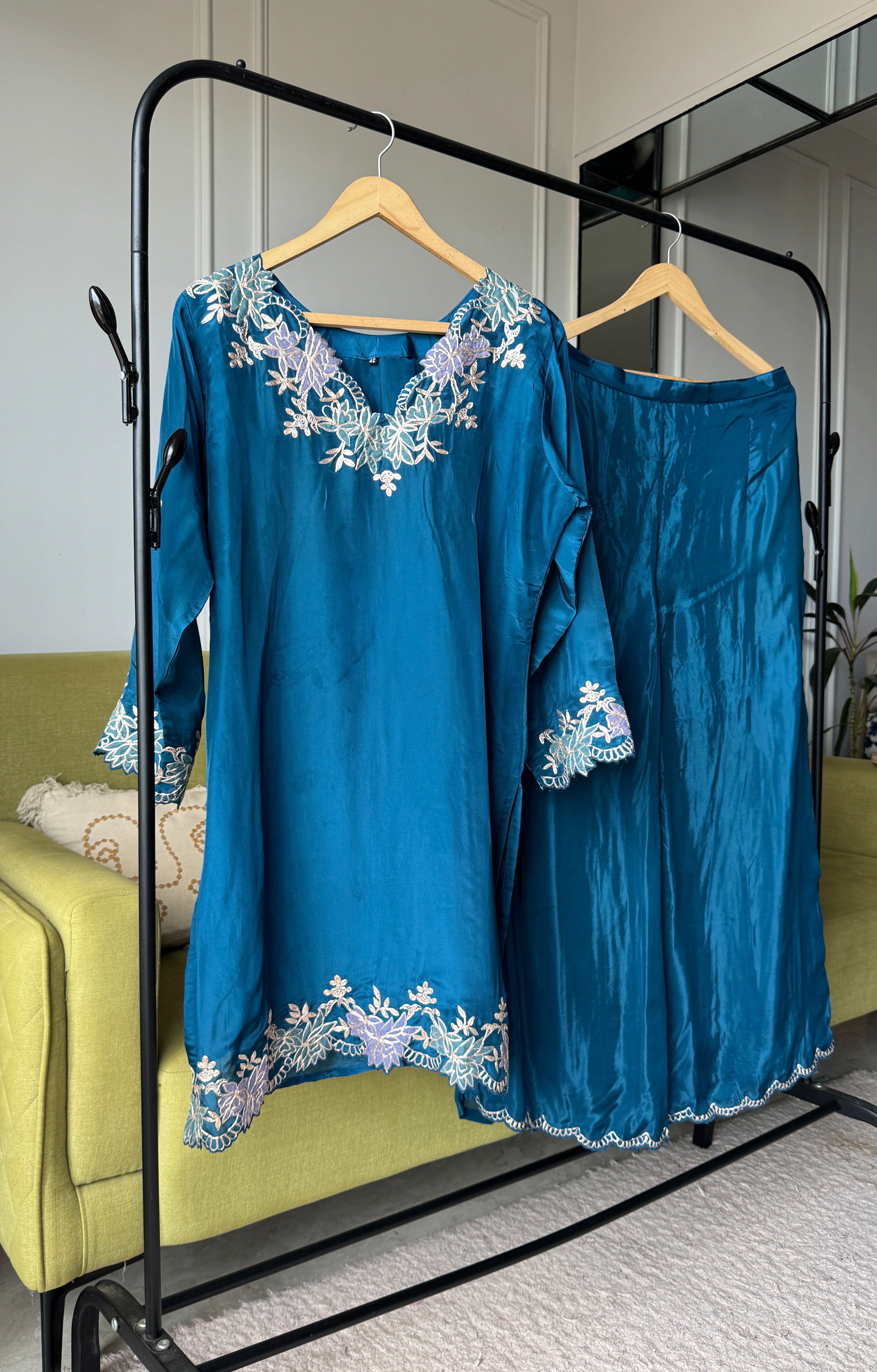 Apurva Silk Scalloped Leather Work Dress