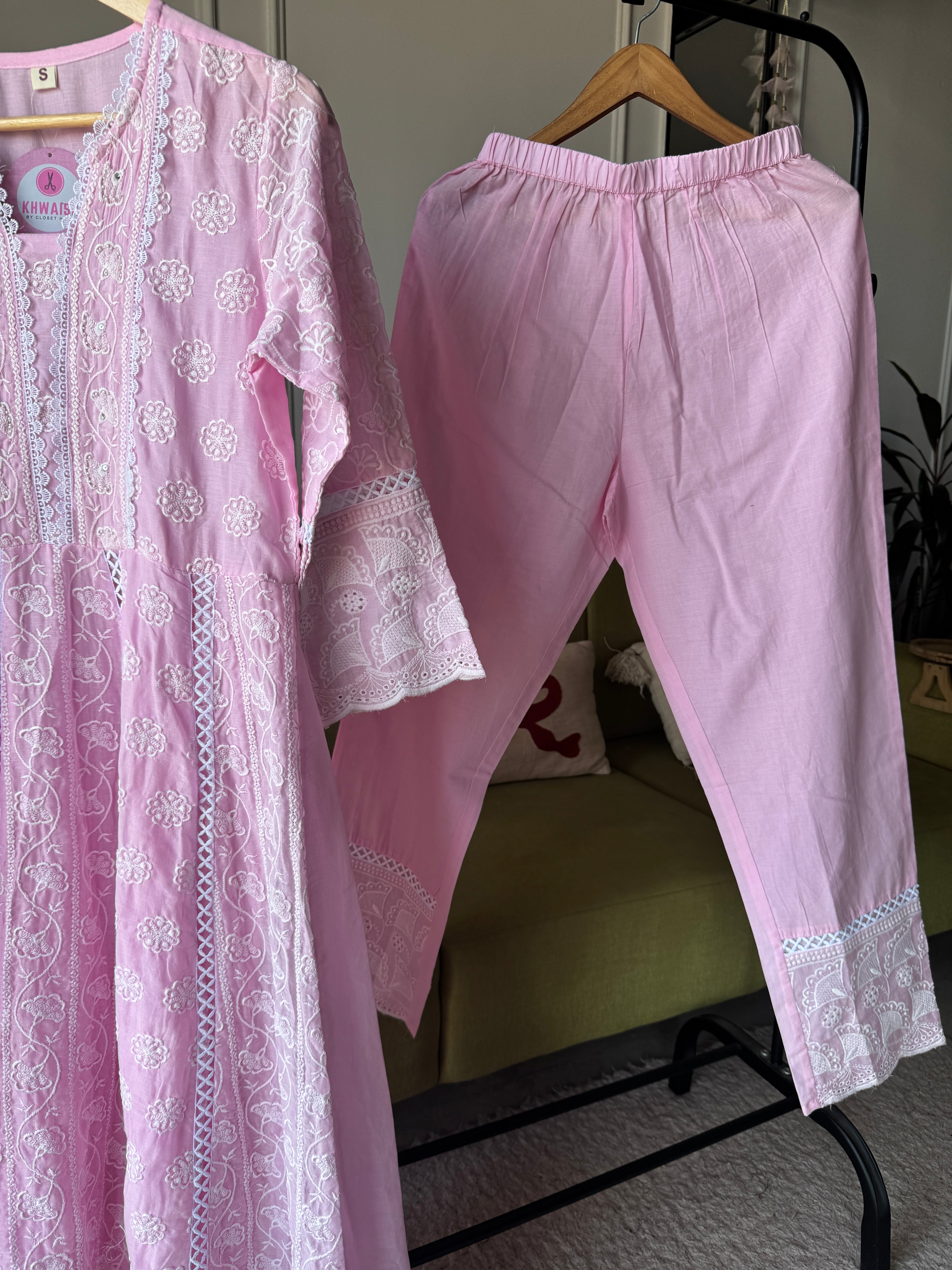 Payal Lakhnawi Anarkali Dress- Baby Pink