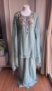 Devika Embroided Dress- Sky Blue (Make to Order)