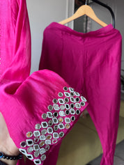 Darshana mul chanderi Handwork dress- Pink