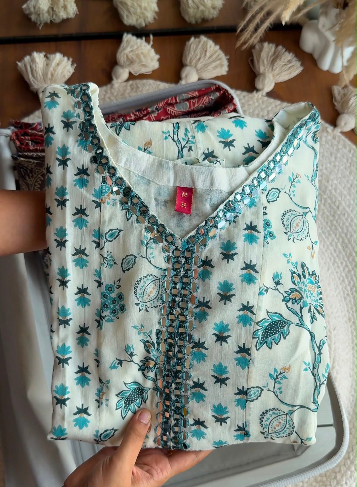 Jannat Floral Anarkali Dress- Sky Blue