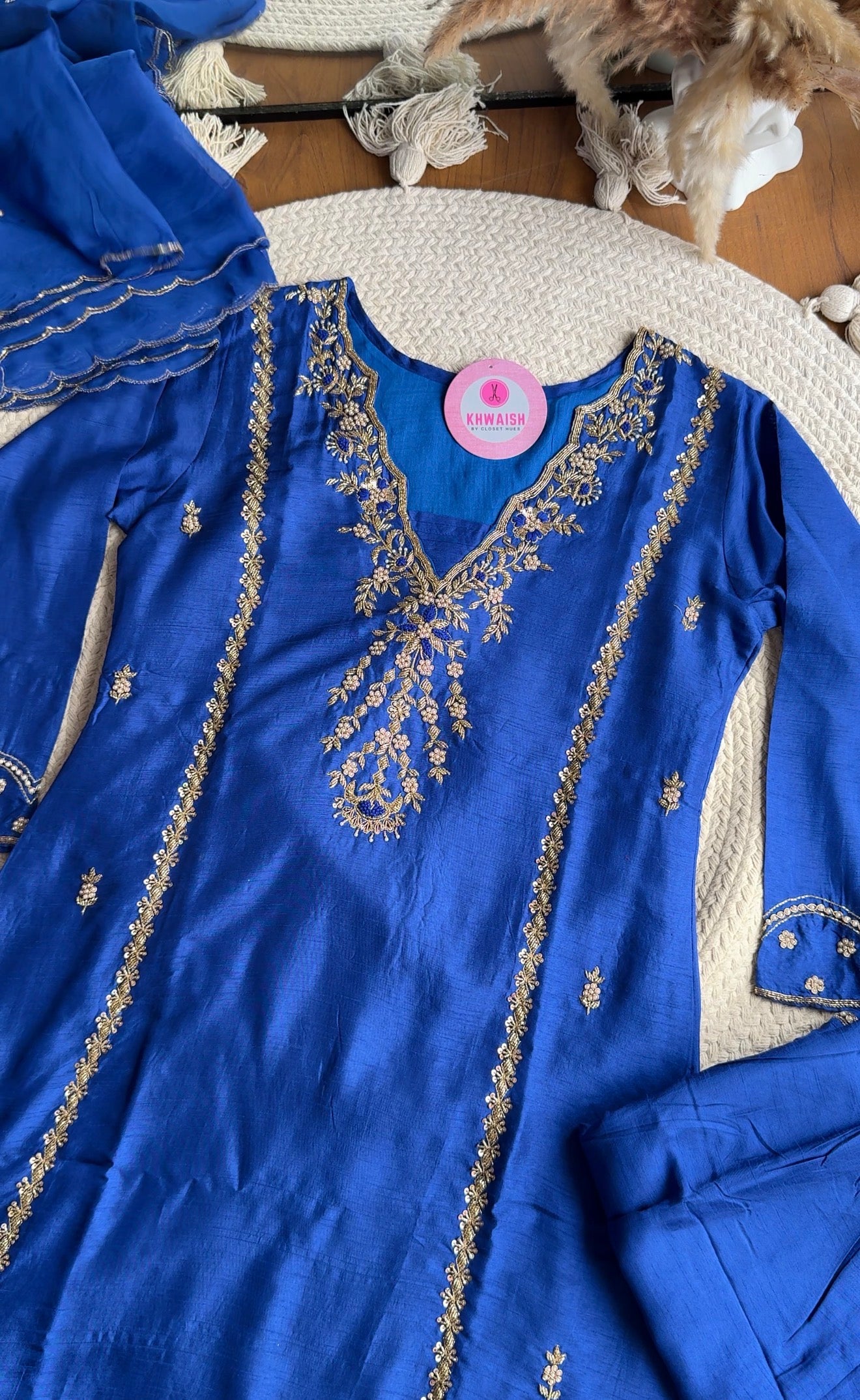 Tanya Handwork Anarkali Dress-Royal Blue 💙