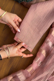 Mahi Emerald Yoke Tissue Dress-Dusty Pink
