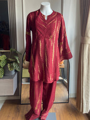 Gita Cotton Coord Set- Maroon
