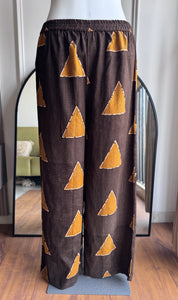 Aachal Print Cotton Dress- Brown