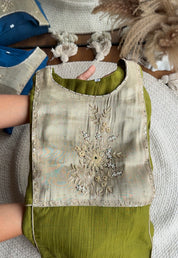 Heer short kurta with plazzo dress - Olive Green