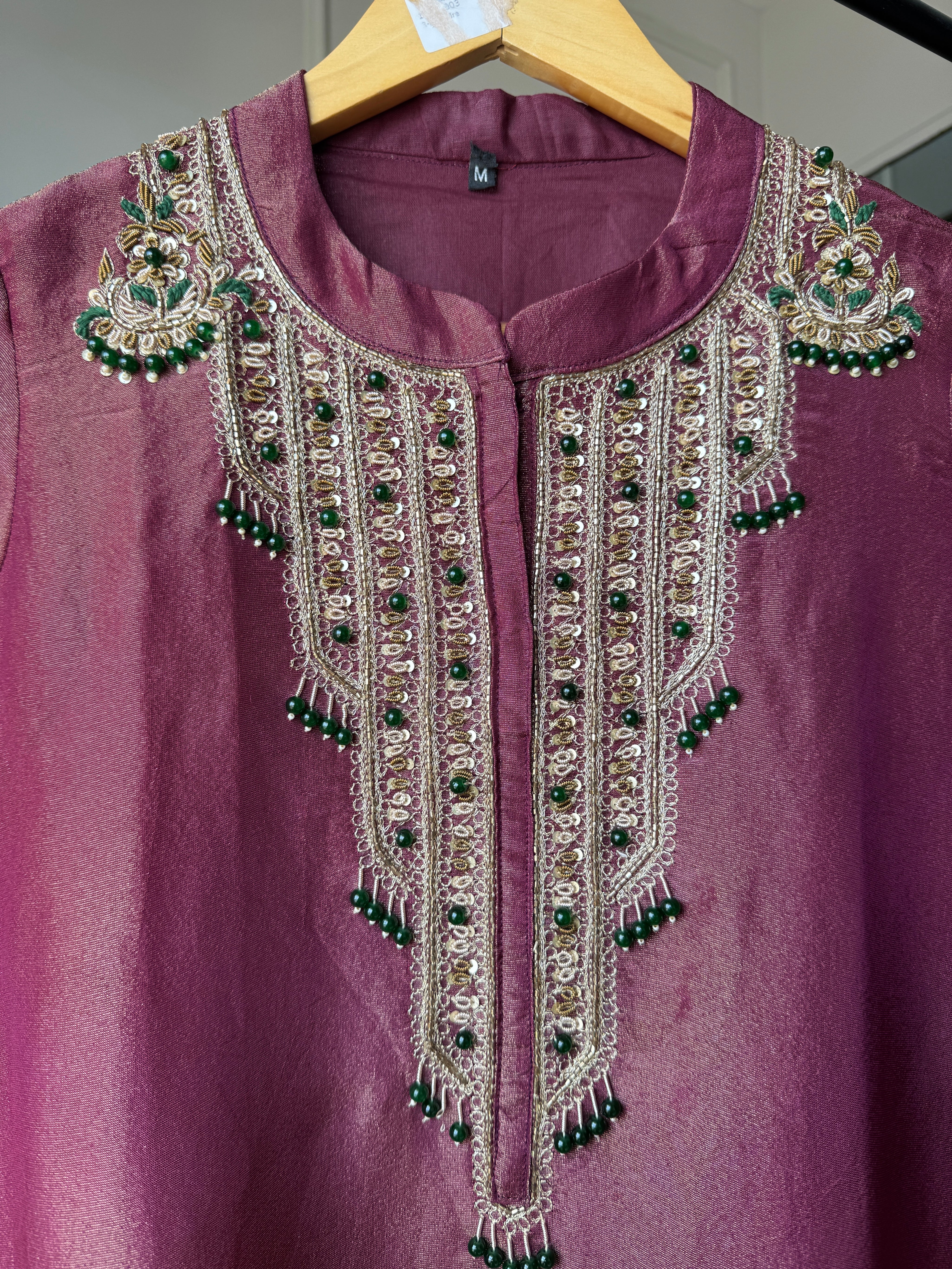 Sita Shimmer Tissue Handwork Dress