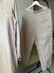 Vedika Tissue Organza Dress- Grey