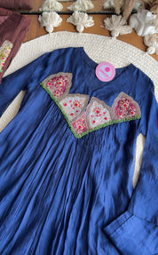 Saloni Hand Work Tassel Mul Chanderi Dress- Blue 💙