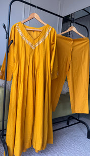 Harshi Mul Cotton Zari Work Dress