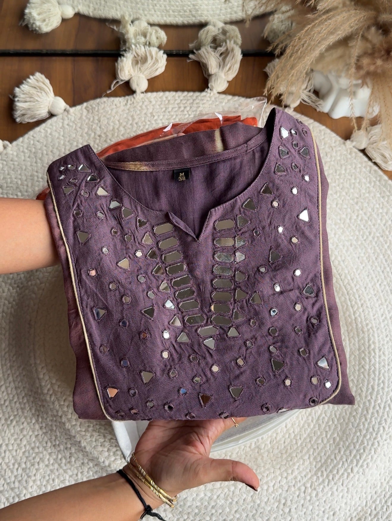 Nehal Mirror Work Coords - Purple