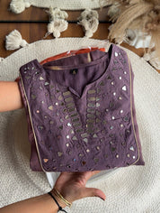 Nehal Mirror Work Coords - Purple