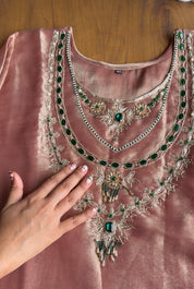 Anushka Jewal Neck Coord Set -Pink