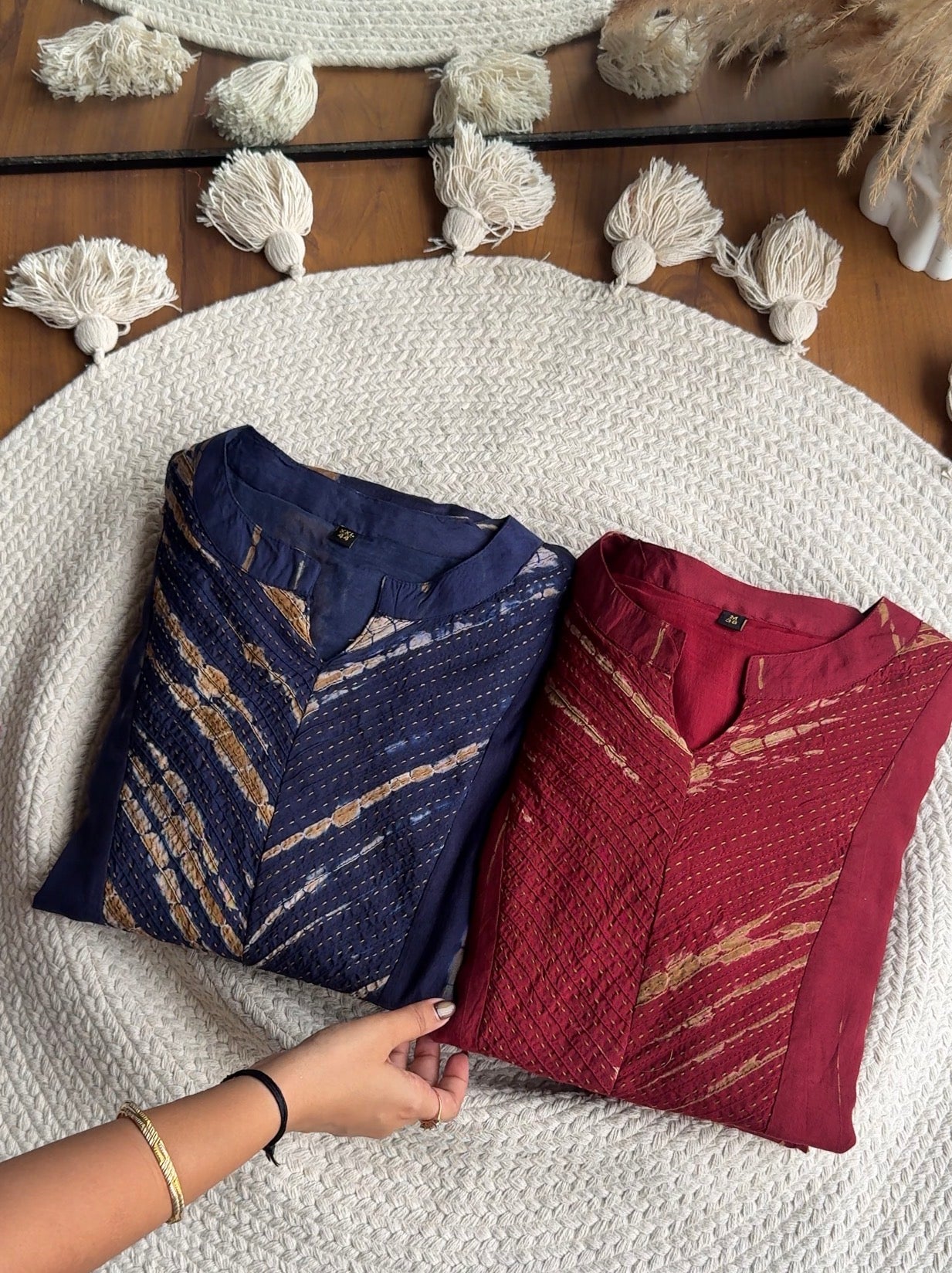 Kiara farshi pants shibori coords (deep indigo)
