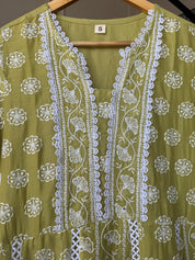 Payal Lakhnawi Anarkali Dress- Lemon Green