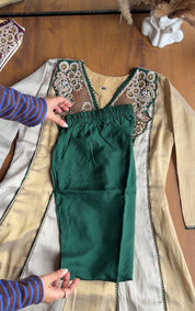 Radhika Zardoshi Dual Tone Anarkali Dress-Green