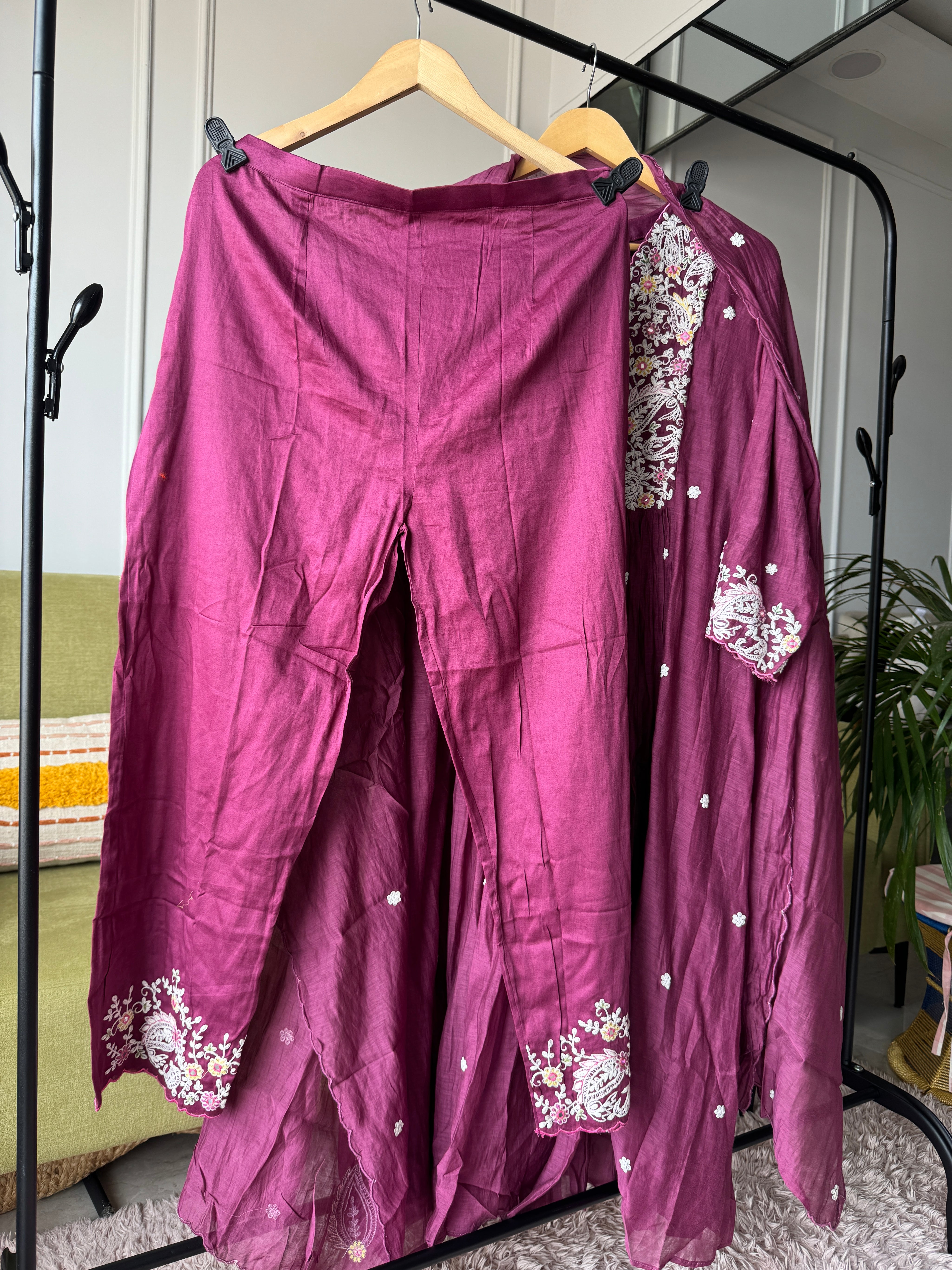 Radhika scalloped neck embroidery dress