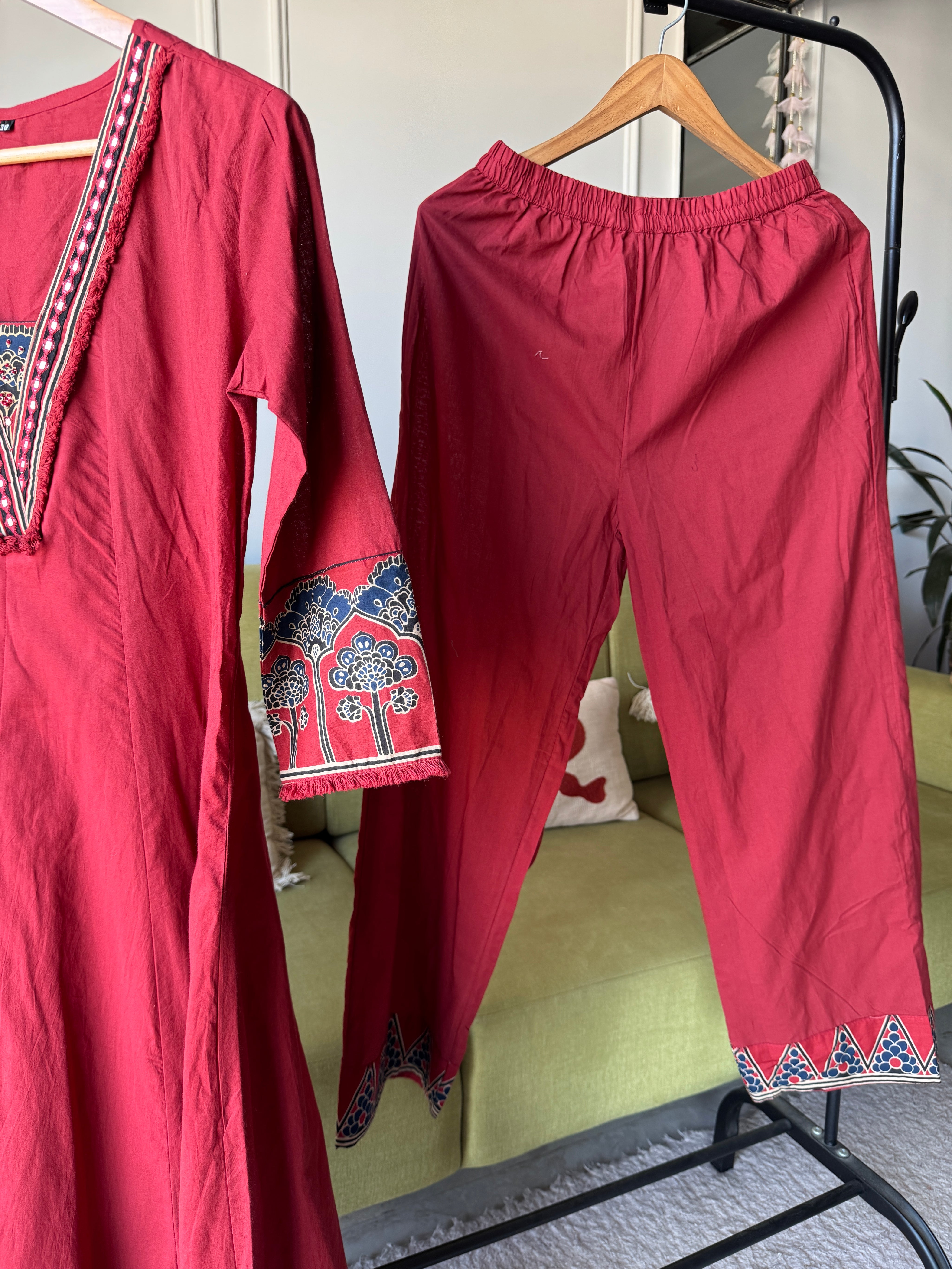 Sneha V Anarkali Dress- Red