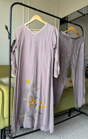 Molina Embroided Dress- Grey