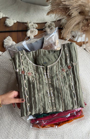 Sweeral Handwork Tissue Coord Set- Mint Green