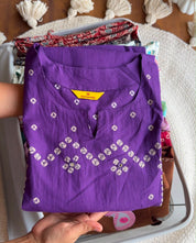 Raha Bandhej Straight Cut- Purple