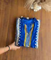 Tara Gajji Silk Abstract Print Coords- Blue