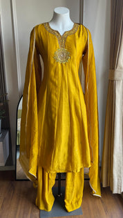 Nayra Handwork With Farshi Pant  Dress- Yellow