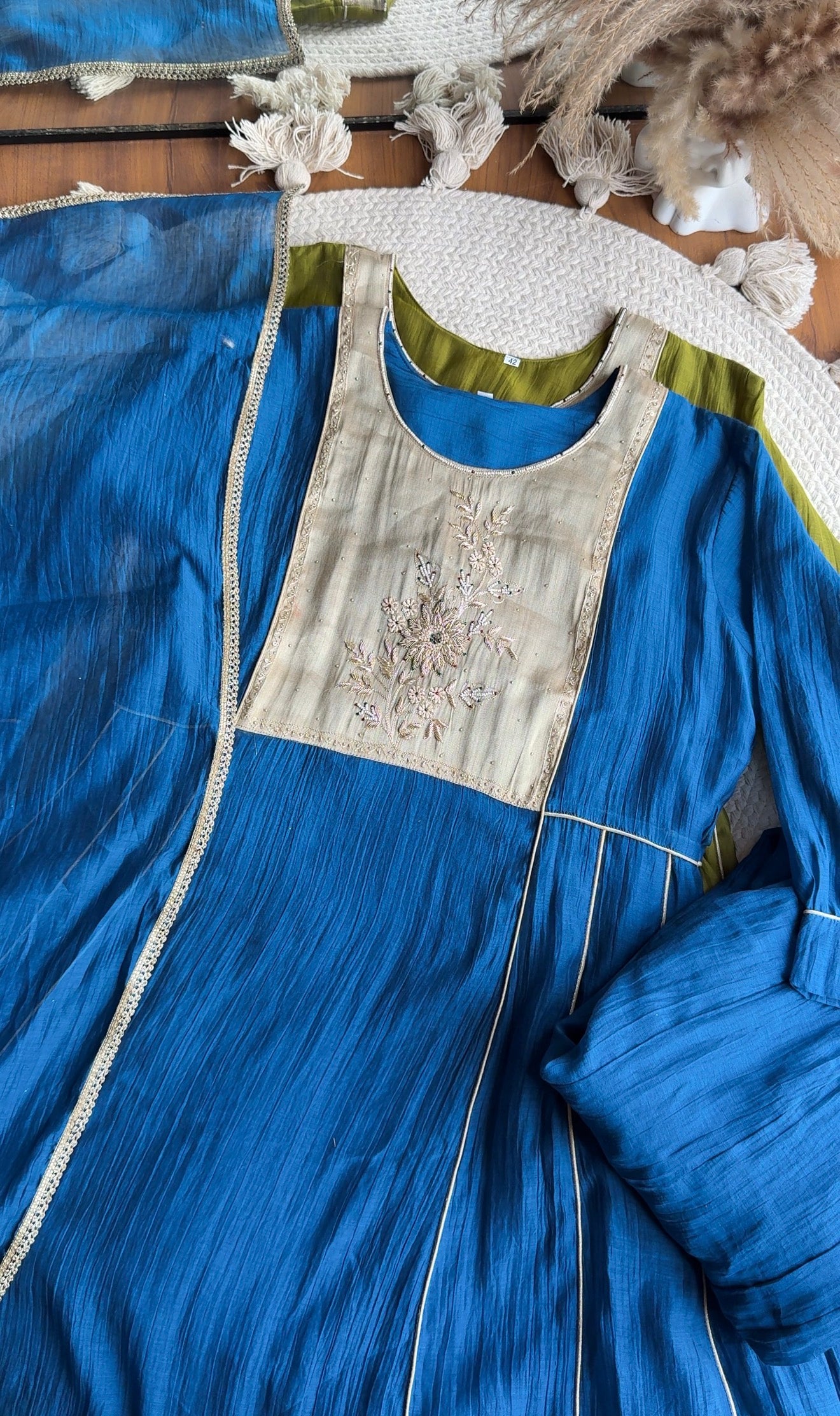 Heer short kurta plazzo dress -Royal blue