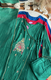 Rashi Angrakha Aline Dress-Green