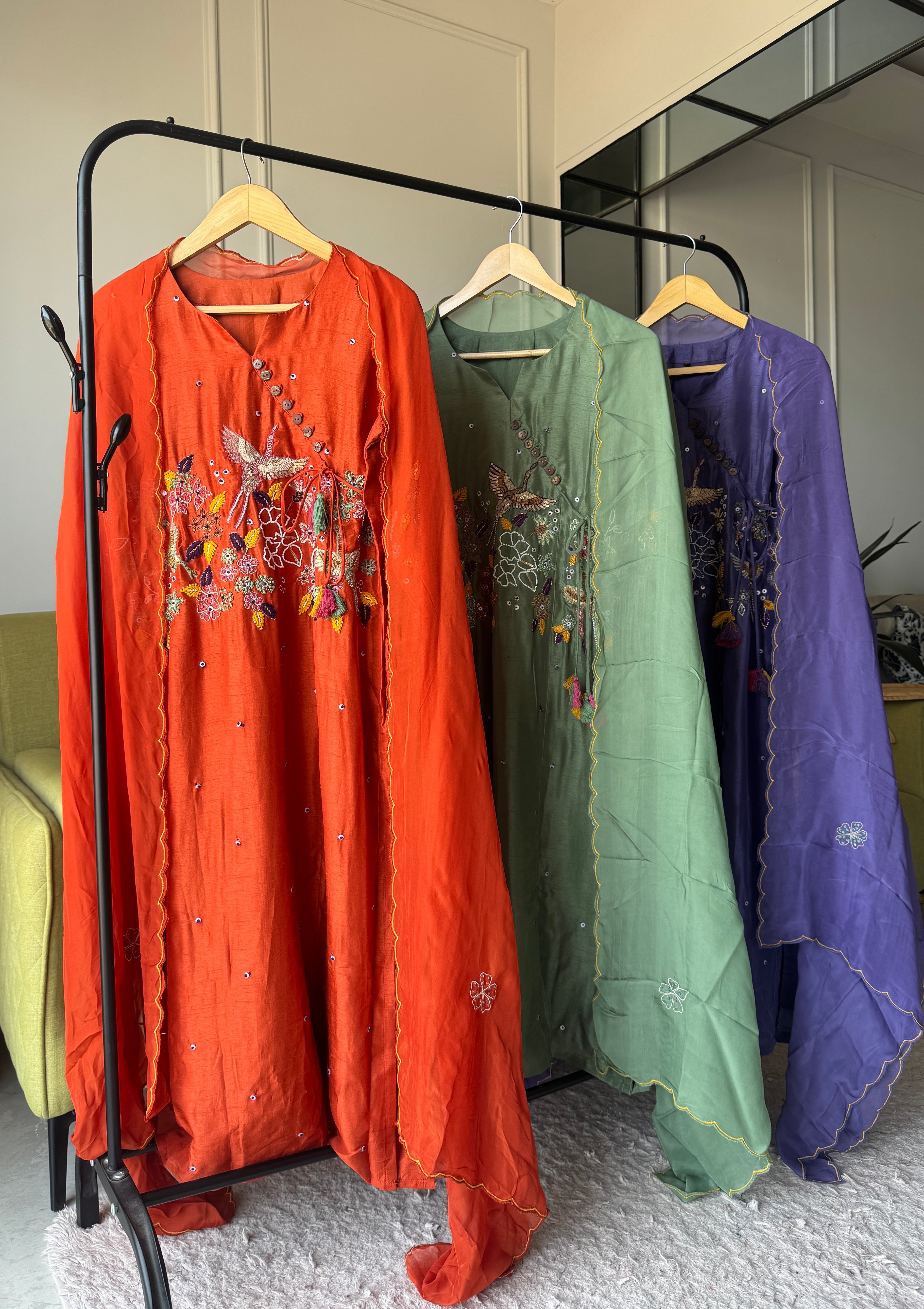 Saheli anghrakha hand work dress