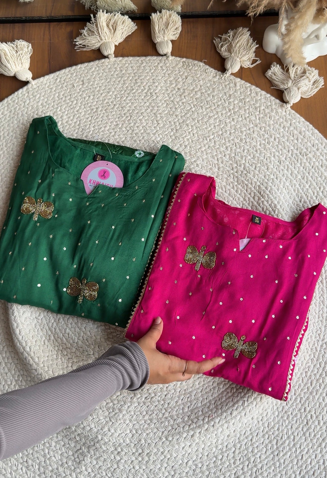Shivani Bandhani farshi salwar coords- Rani Pink