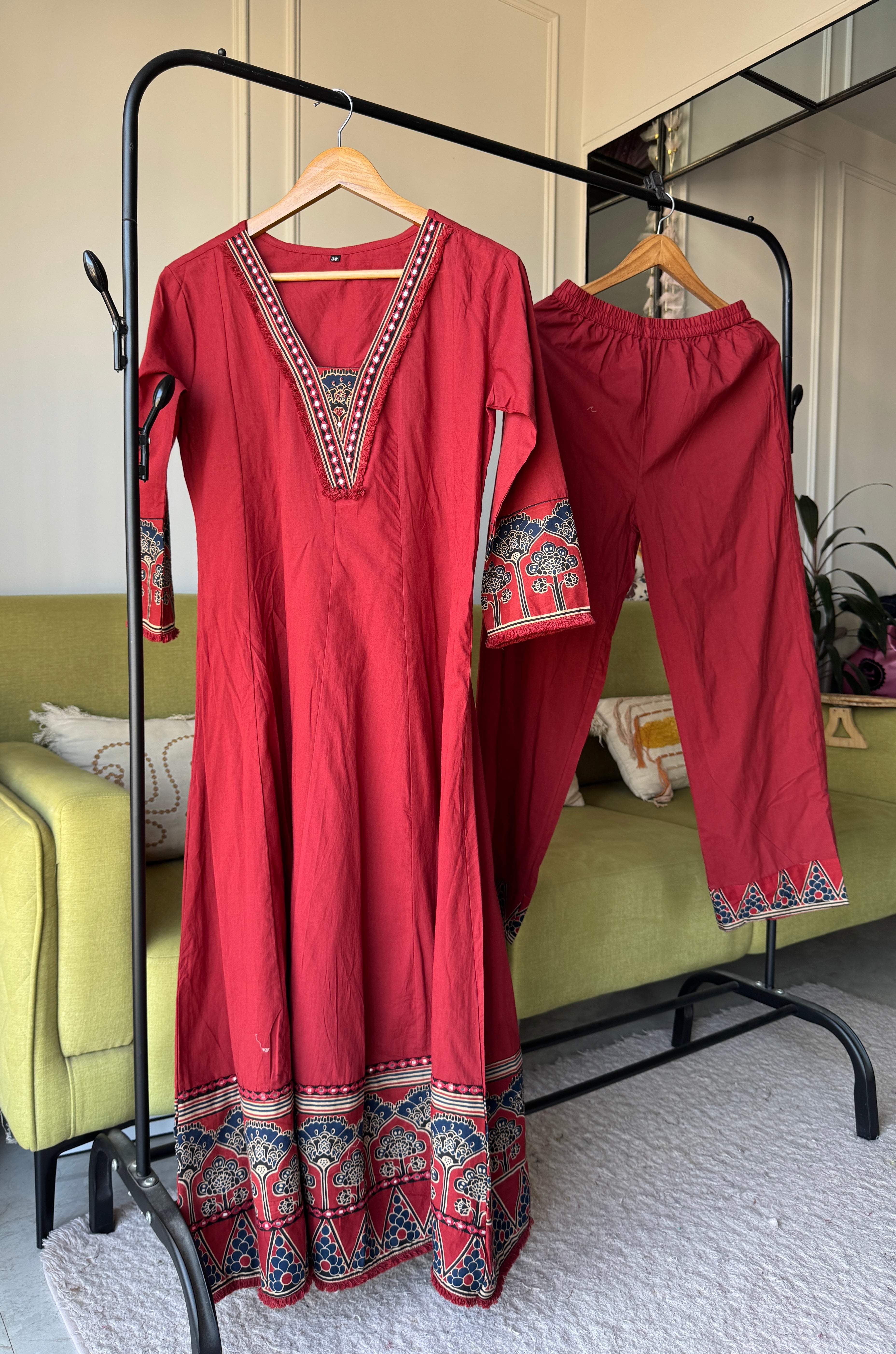 Sneha V Anarkali Dress- Red