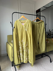 Gourika Embroided Mul Chanderi Dress