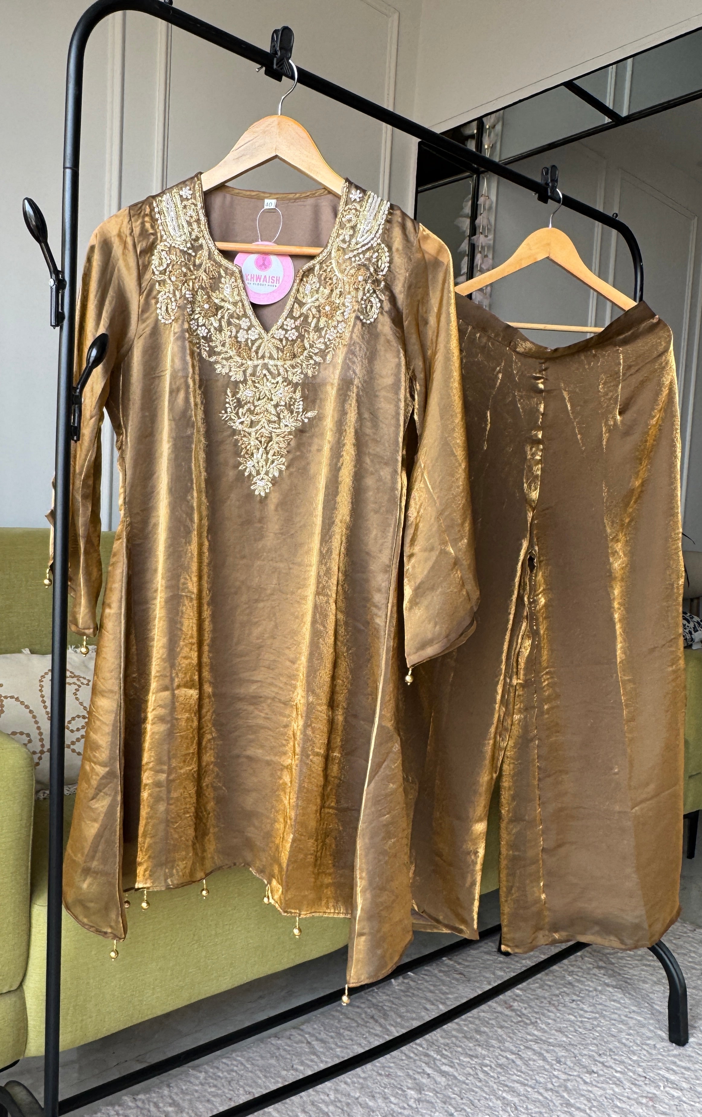 Harshi Glass Tissue Handwork Coord Set