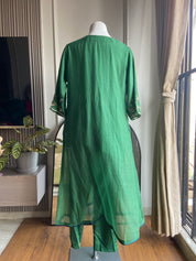 Savita v neck mulchanderi-Green