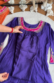 Roshini Bandhej Anarkali Dress- Purple