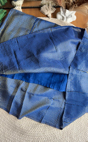Siddhi Tissue Patchwork Aline Dress- Blue
