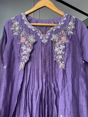 Girija Mul Chanderi Anarkali Kurti With Pants