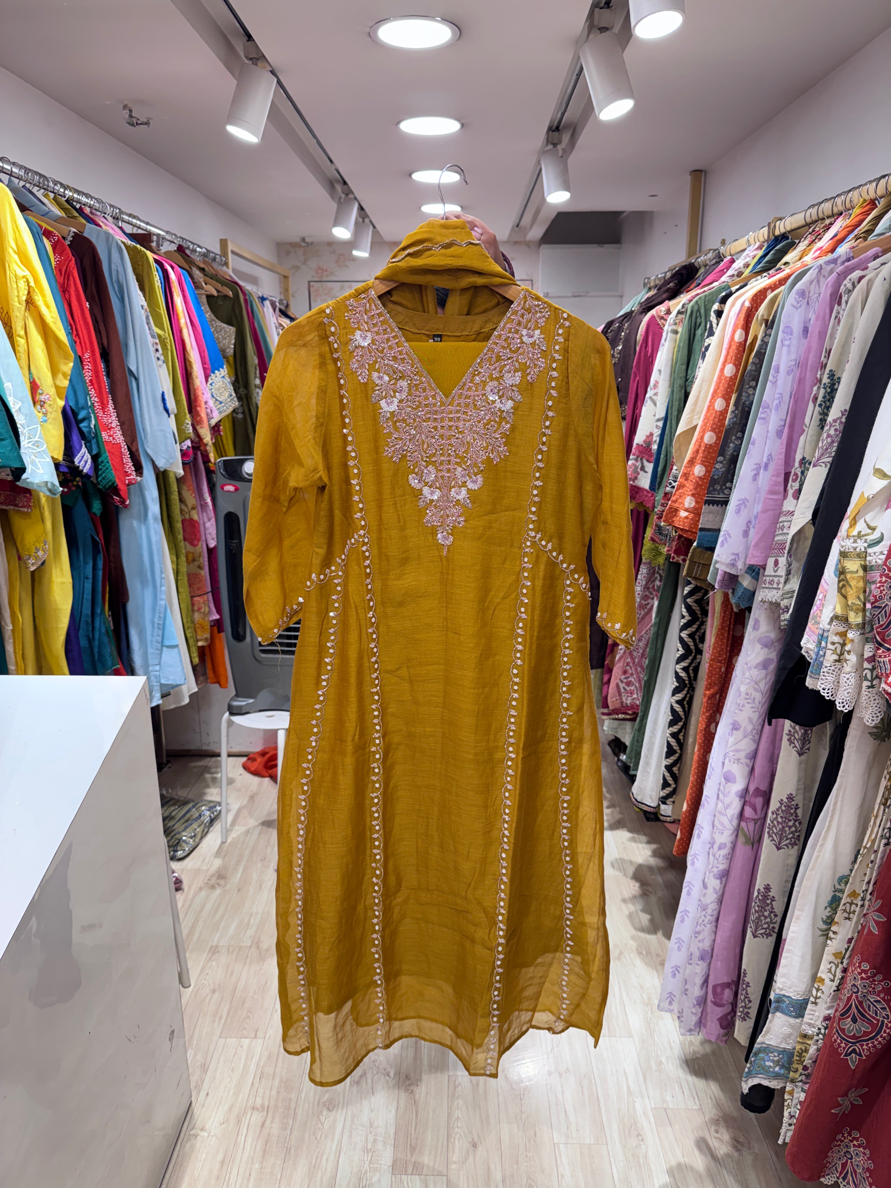 Handwork Dress- Yellow