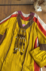 Arohi Tassel And Kaudi Latkan Dress- Yellow